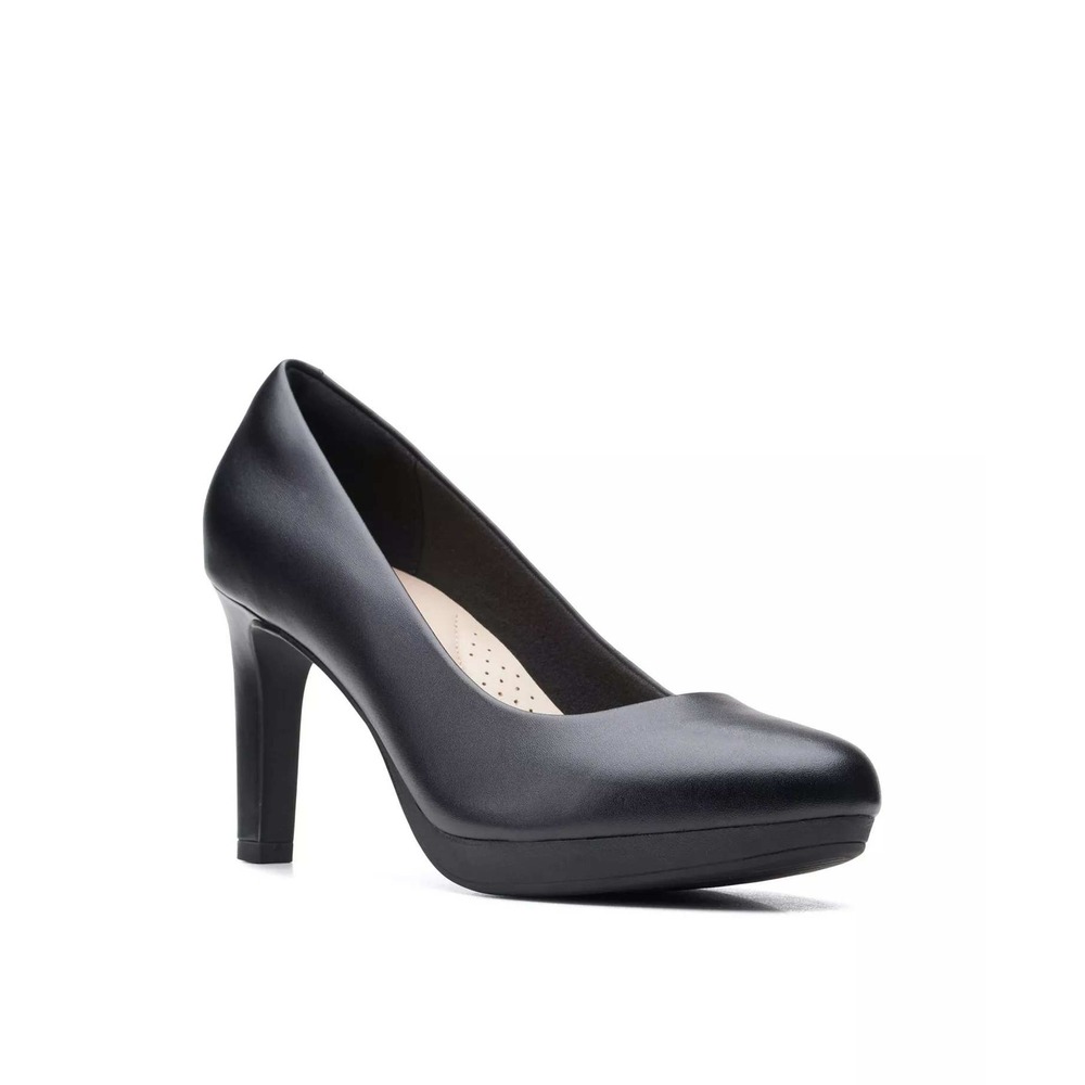 Clarks Collection Womens Ambyr Joy Heeled Comfort Pumps Size 9.5 Black Leather